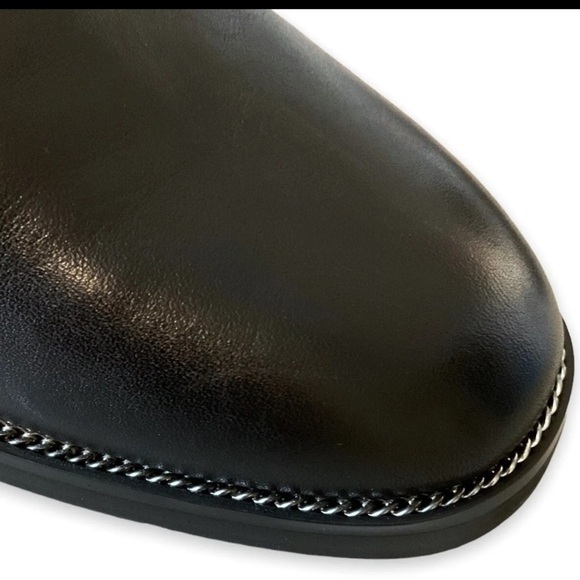 Chelsea & Violet Arcad black Leather block heels booties sz 10 - Picture 12 of 12